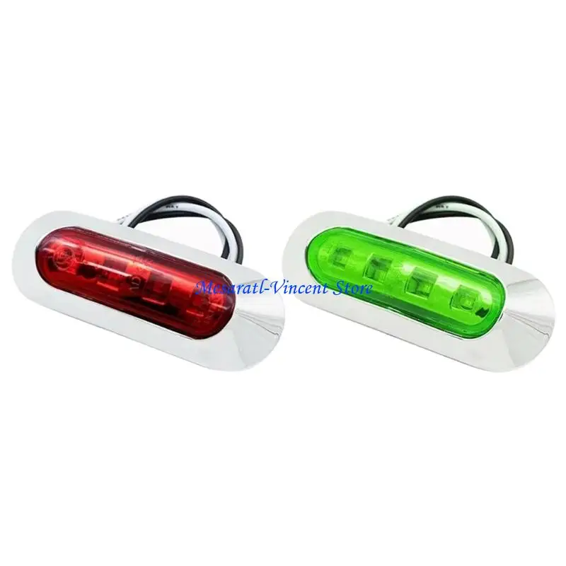 

A70F Weather-Resistant Red Green Marine Navigation Light 4 LED 12V Side Marker Warning Light For Yacht Fishing Boat