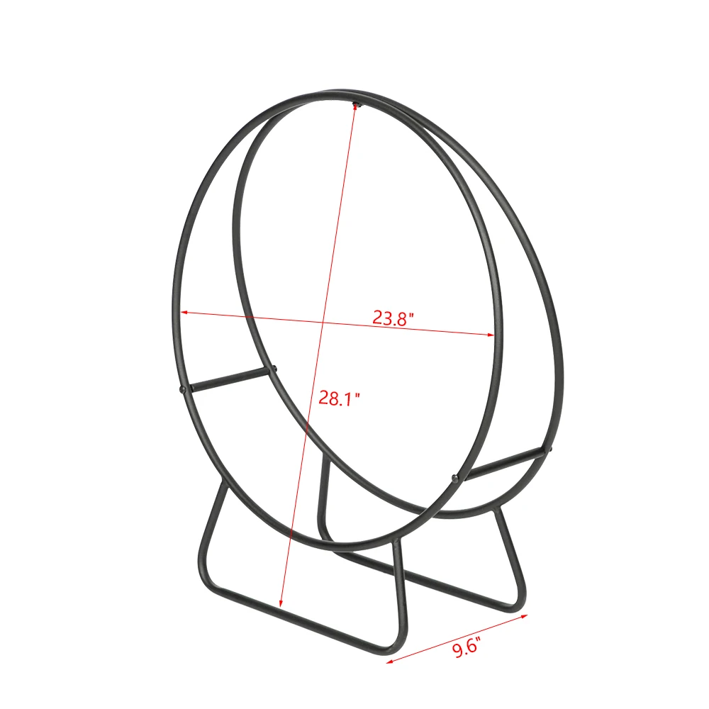 حامل حطب من طبقة واحدة بنمط الرمال السوداء ، مدفأة حديدية داخلية وخارجية ، بطول 4 أقدام ، وارتفاع 24 بوصة بنمط السهم