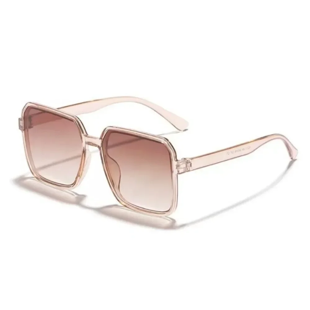 7PCS Light Luxury Large Frame Polygonal Sunglasses Men and Women with The Same Style, Macaron Solid Color Leopard Print Gradual Change Box Sunglasses, Plain Face Covering, Seaside Vacation Anti-ultraviolet and Thin Sunshade Glasses