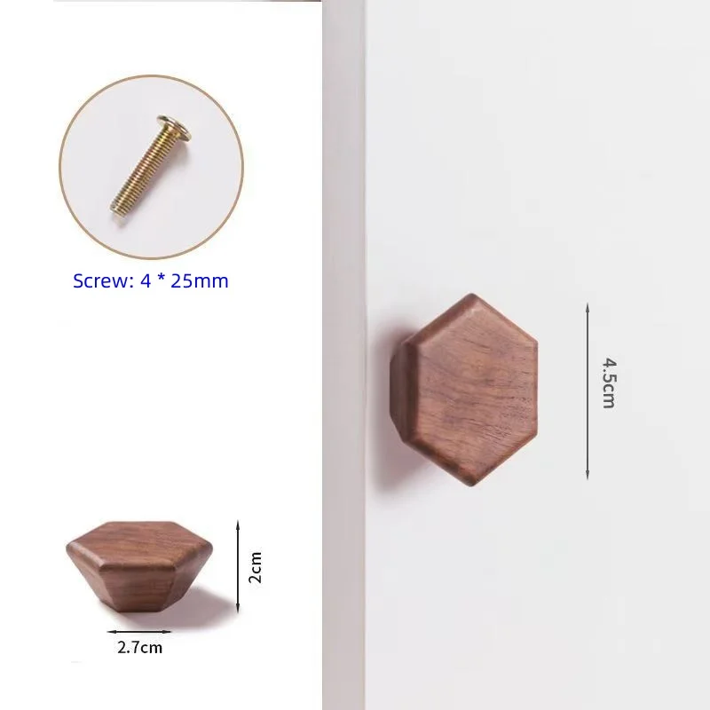 Cabinet Door Drawer Circular Cabinet Door Handle Solid Wood Handle Japanese Style Nordic Wooden Shoe Cabinet Kitchen Handle