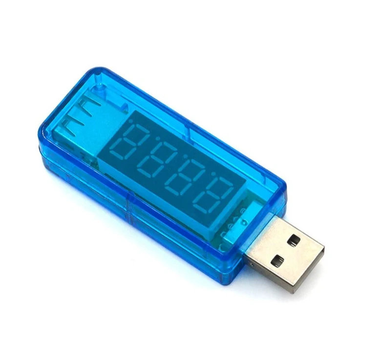 شاحن USB صغير الفولتميتر مقياس التيار الكهربائي الرقمي الشفاف USB قوة البنك شحن جهاز اختبار التيار والجهد