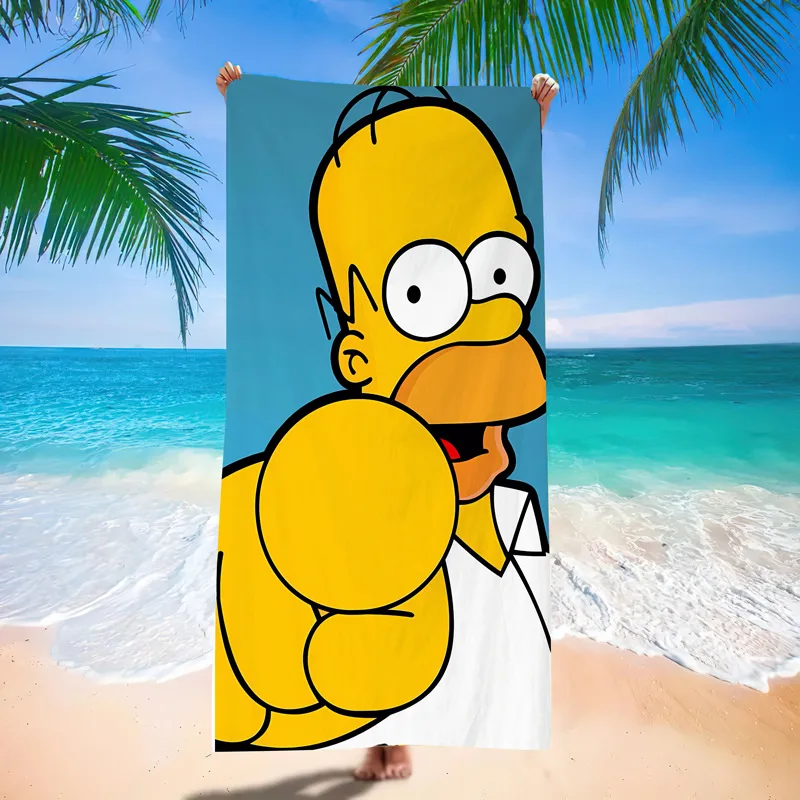 منشفة حمام سمبسنز الكرتون ستوكات ماصة التجفيف السريع المناشف لينة خفيفة الوزن الصالة الرياضية السباحة اليوغا منشفة الشاطئ الهدايا