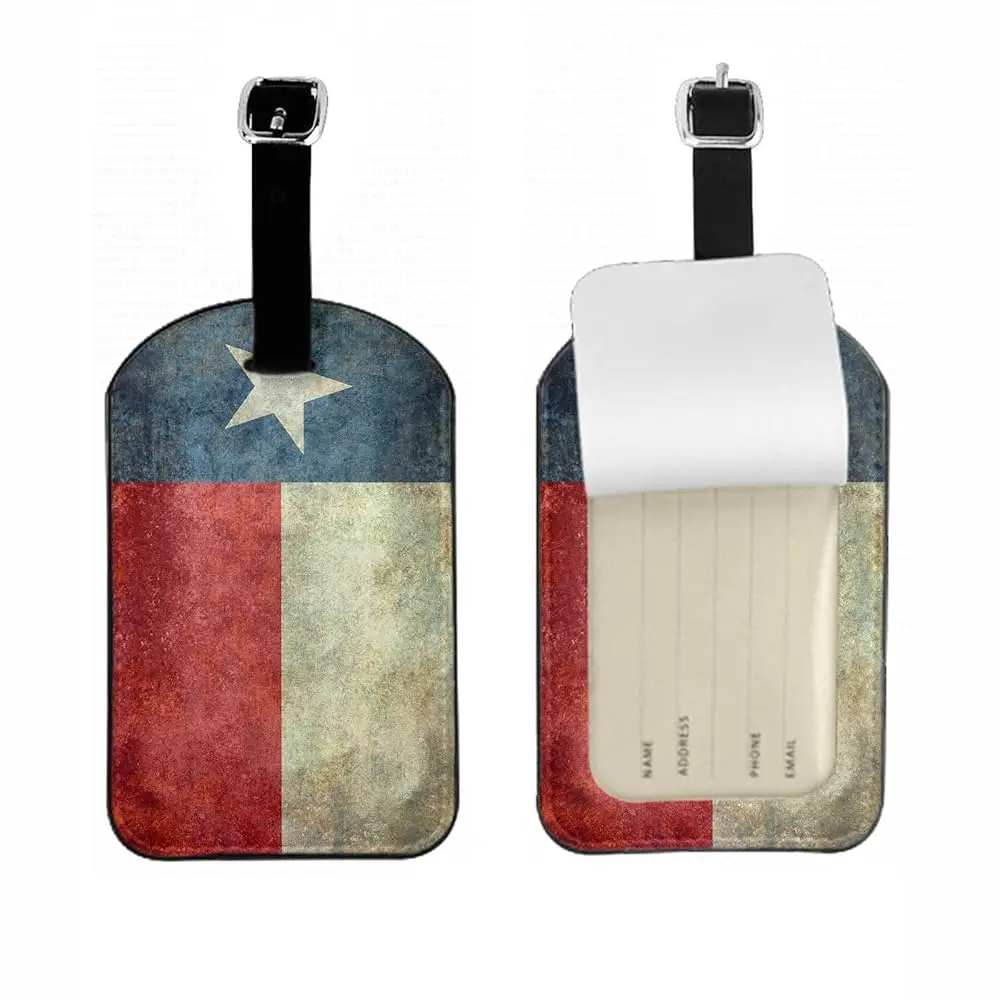 

Free ShippingTexas Flag Suitcase Tag Grunge Flag Star Banner The Great Lone Star State Luggage Tags Label Cruise Instrument Bag