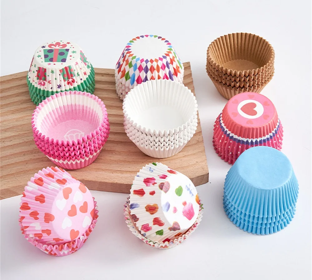 200 Stück Cupcake-Förmchen Antihaft-Backpapier Muffin-Kuchen-Verpackungspapier Geriffelte Muffinförmchen DIY Hochzeit Party Backzubehör – Detail 12