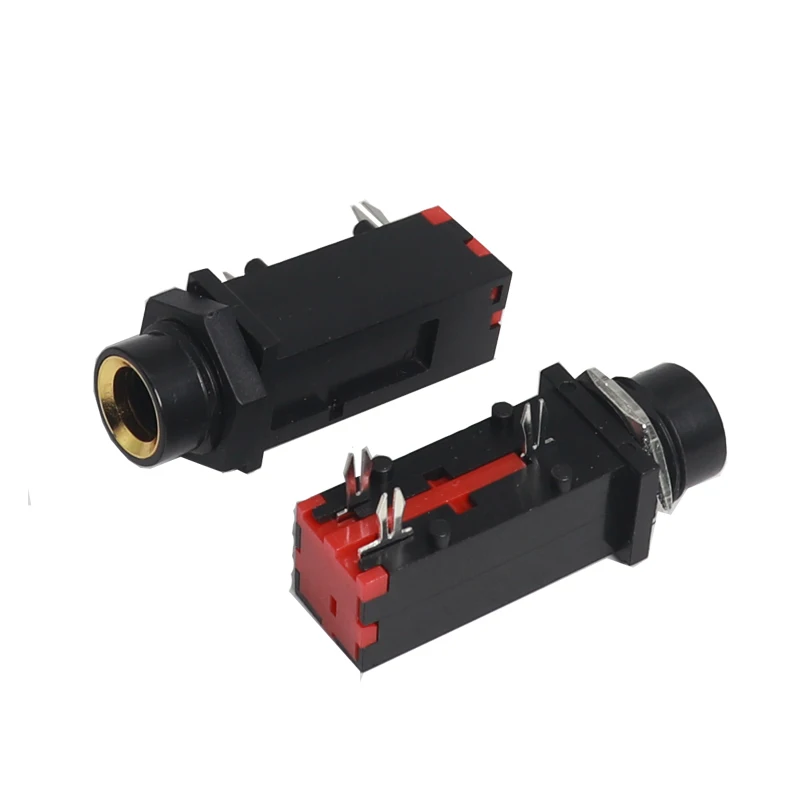 【10-5PCS】Audio Jack 6.35mm 3Pin Mono Audio Stereo Audio Socket Microphone Welding Line For Microphone Socket