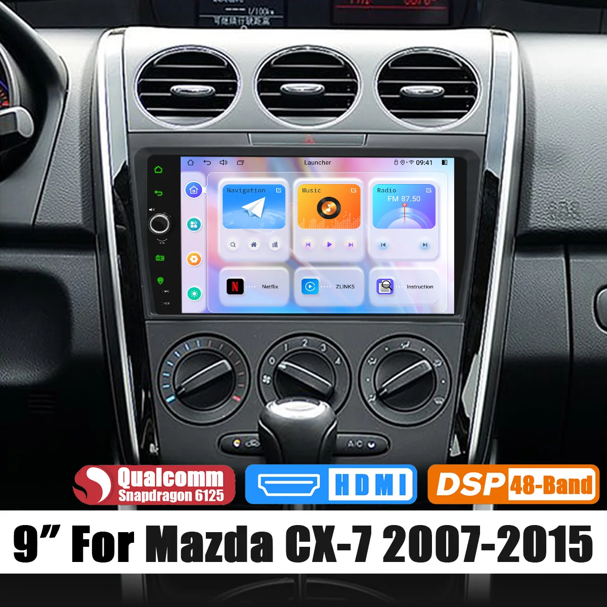 

JOYING 9 Inch Car Radio Stereo Multimedia Player Built In DSP Apple CarPlay Android Auto For Mazda CX-7 2007-2015 Plug and Play