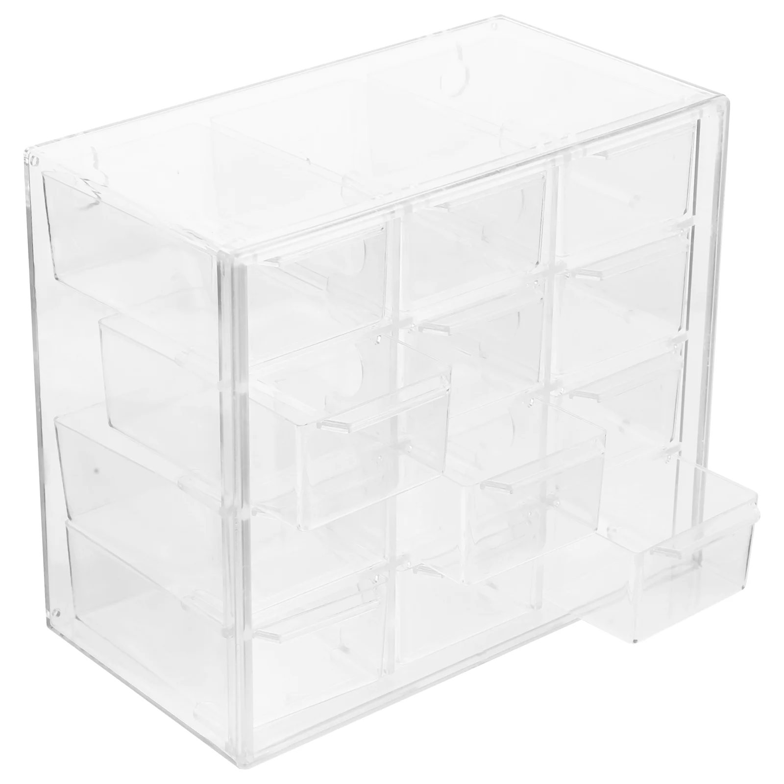 Boîte de rangement transparente, armoire de bureau, conteneur domestique, trousse de maquillage de bureau