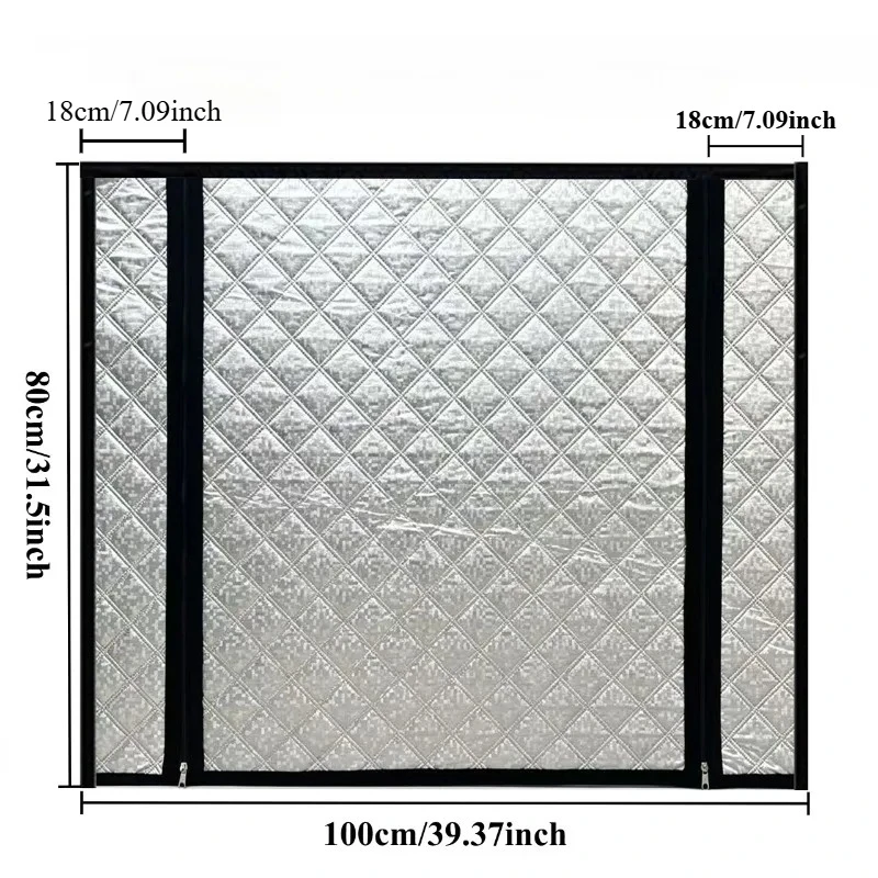 New Windproof, Sunscreen, Thermal Insulation Cotton Curtains Thickened, Non Perforated, Double Zipper Sealed Window Waterproof