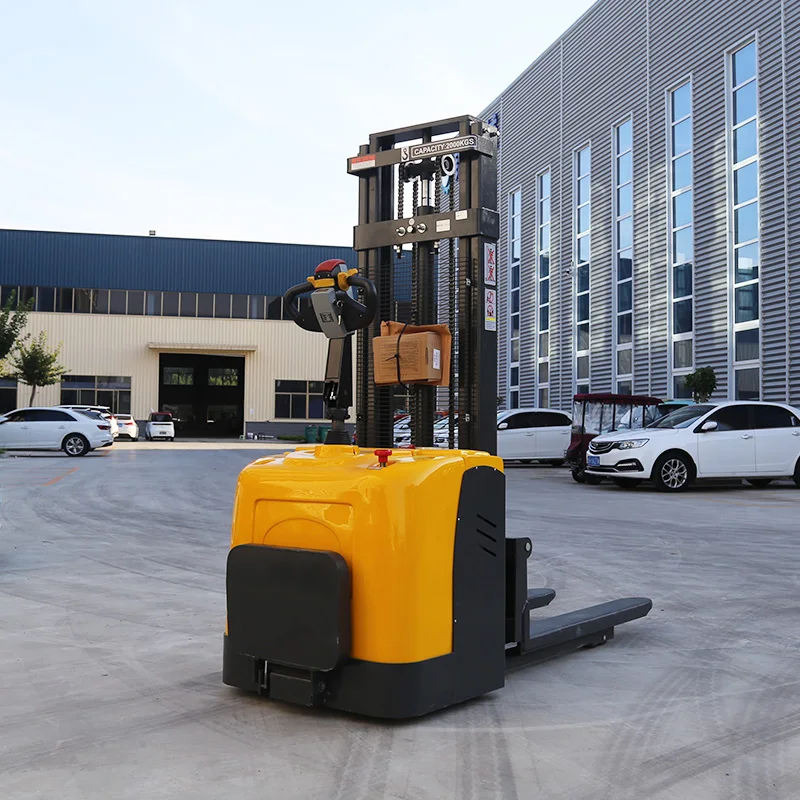 lifting semi electric stackers pallet stacker walking type electric stacking truck forklift