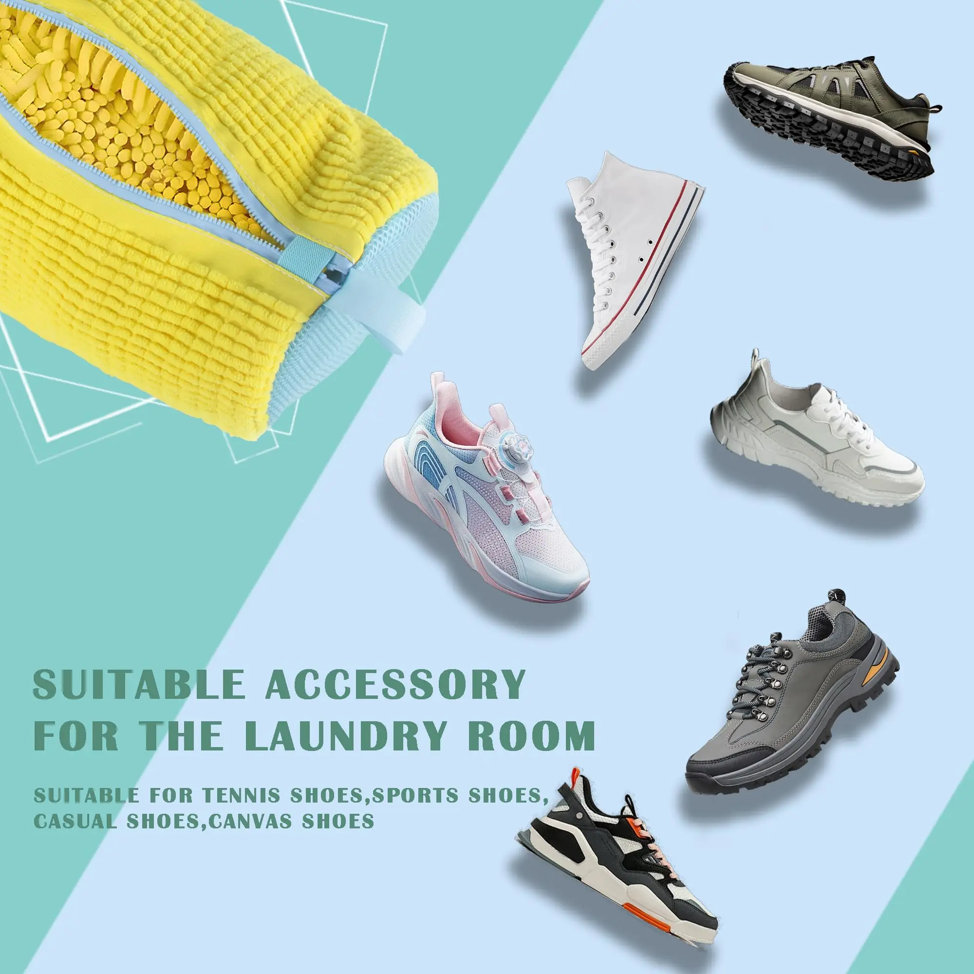 1/2pcs Shoe Washing Bag for Washing Machine Laundry Shoe Bag For Washer And Dryer Reusable Shoe Washing Bag for All Shoe Types