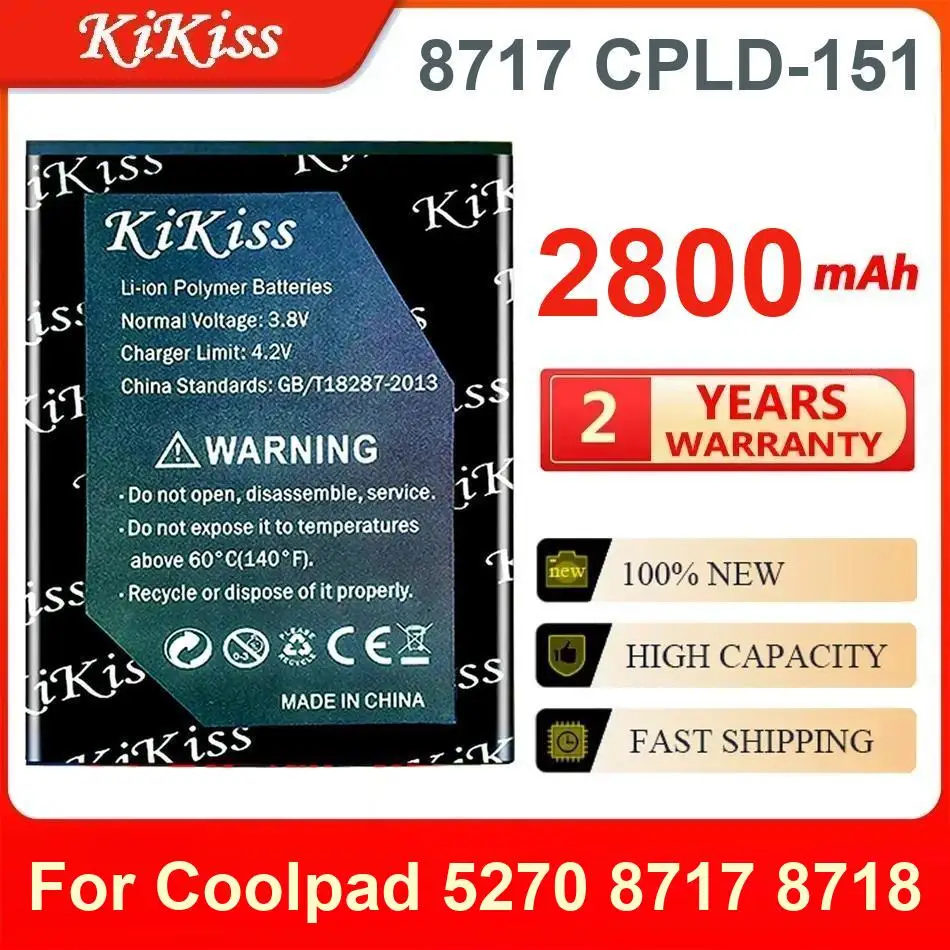

Аккумулятор Kikiss 2800 мАч 8717 CPLD-151 для Coolpad 5270 8718