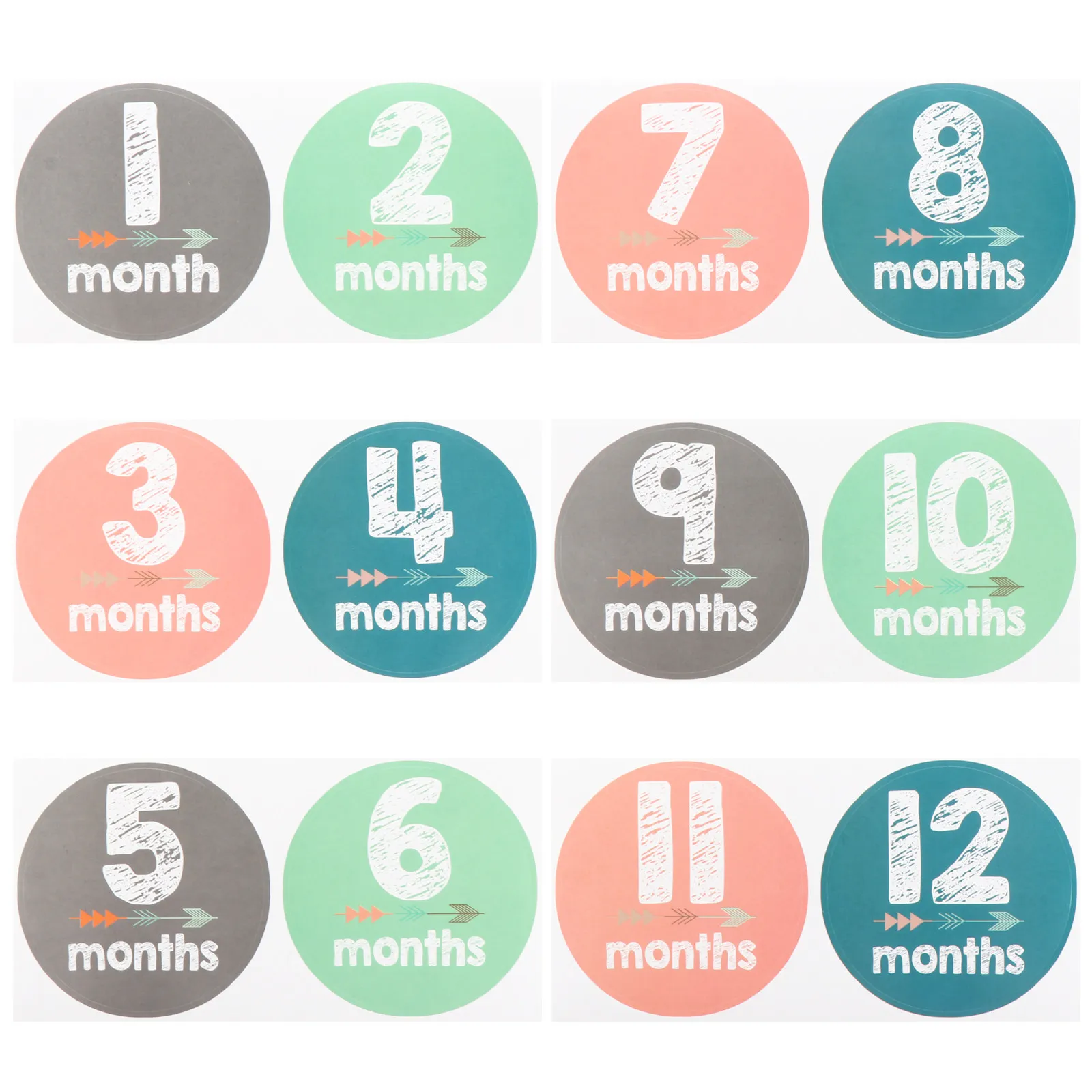 12Pcs Milestone Decal Stickers for Year Memory Capture Safe Gentle Adhesive Month Photo Props