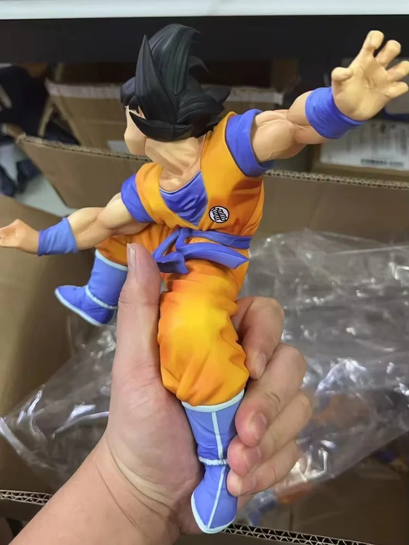 Novo dragon ball z son goku plano b anime figuras levantar mão ação estatueta brinquedos 20cm anime modelo estátua coleção decoração de mesa
