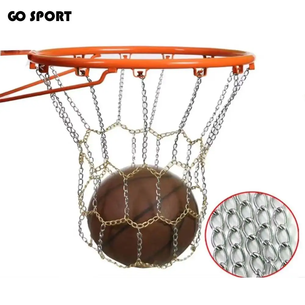 

Металлическая баскетбольная сетка из оцинкованной стали, металлическая цепь подходит для стандартной баскетбольной мишени, рамка корзины, нержавеющая