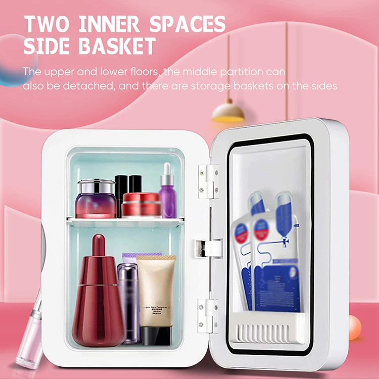 Pink Mini Skincare Fridge - Portable Cosmetic Refrigerator for Hotels & Home (4°C-12°C, Ultra-Quiet, USB Powered)