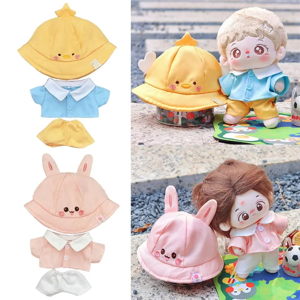 Multicolor Doll Clothes Cartoon Rabbit Duck Cap 20cm Doll Kindergarten Uniform Suit Photo Props Replacement Outfit