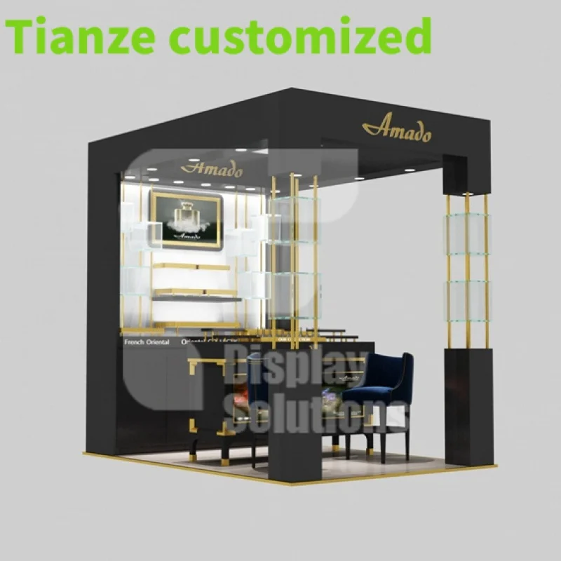 Customized-luxury high-end cosmetic store display showcase makeup shelf perfume shop interior design perfume display furniture