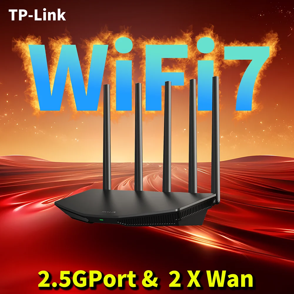 TP-LINK WiFi7 BE3600 Router 2.5G Gigabit Ethernet Port Home High Speed Internet Connection 2 WAN Ports Convergence Acceleration