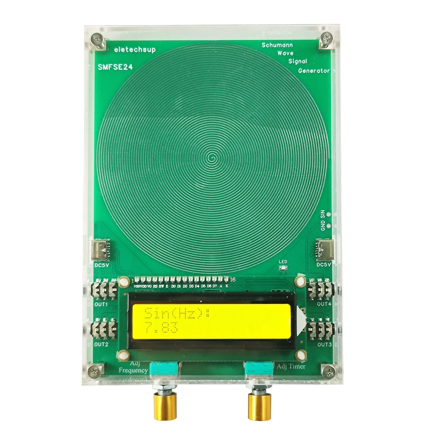 

0.01Hz~100KHz Pure Sine FM Up to 10 Frequencies 4CH AUX Output Schumann Resonances Signal Generator CES Pulse Therapy Device
