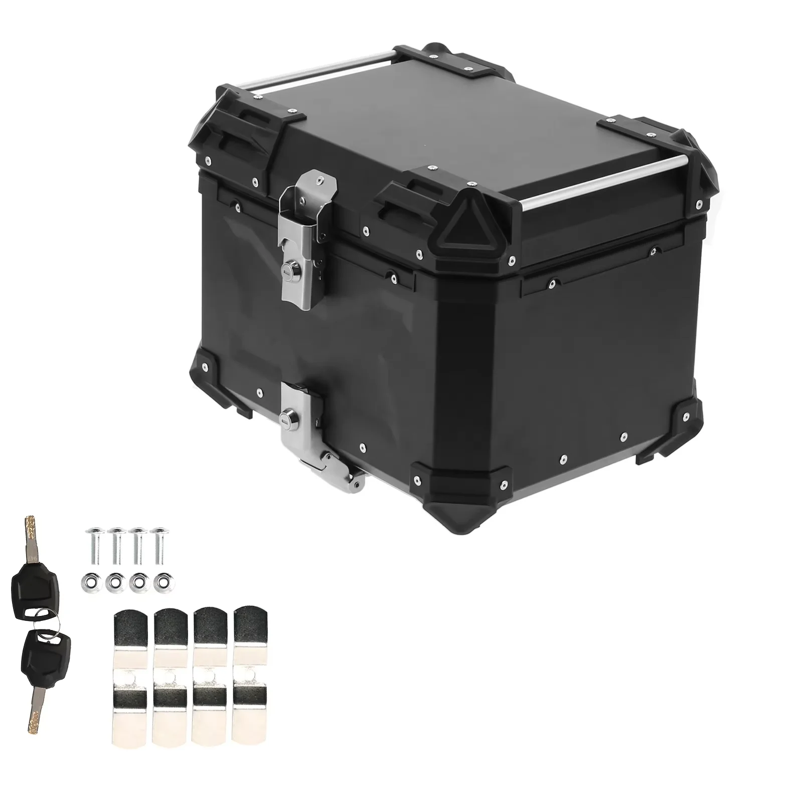 Motorbike Storage Box Tail Box Trunk Carrier Universal Black 45L Motorcycle Adventure Aluminum Top Case Tail Box Luggage Top Box