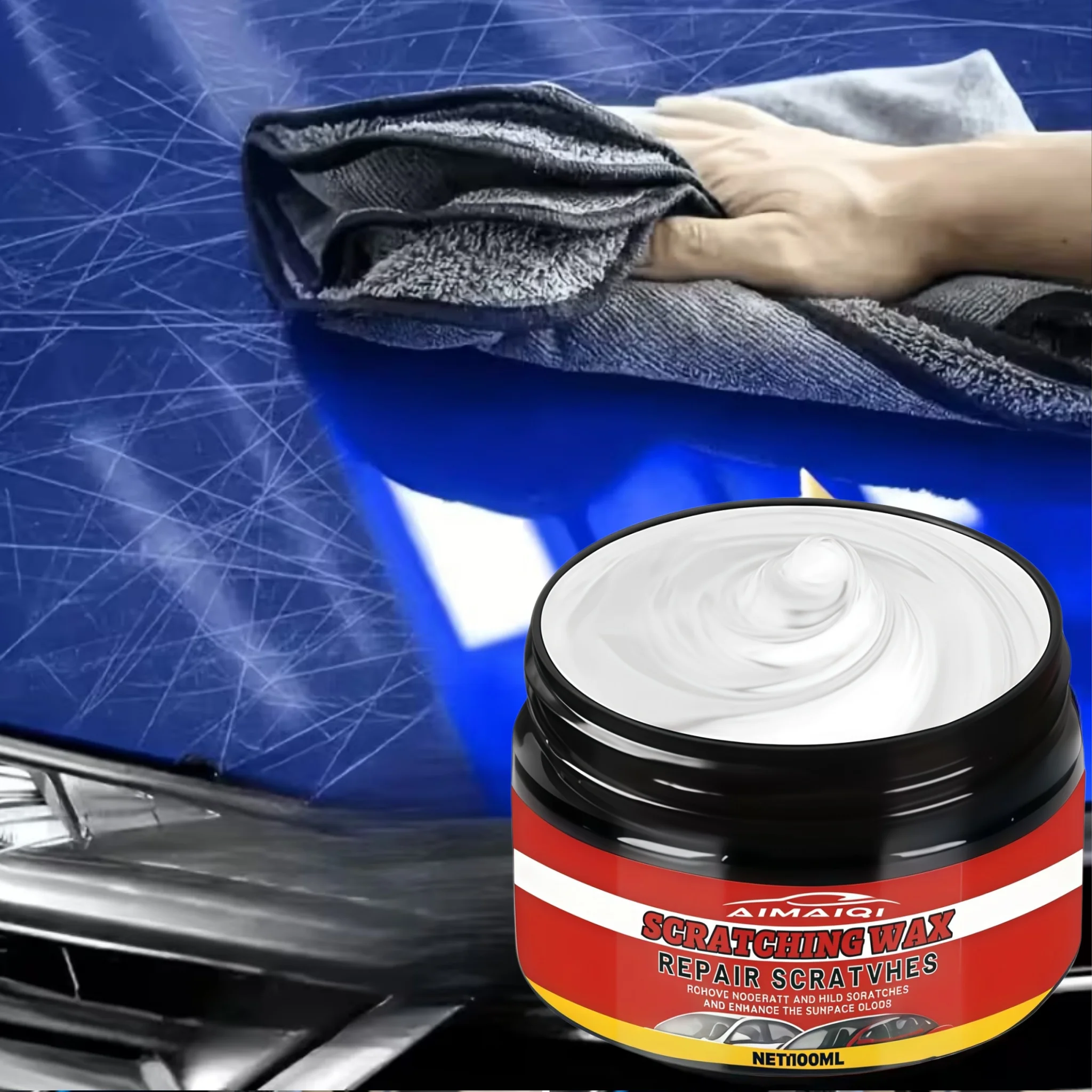 Car Scratch Repair Wax - Effective Paint Scratch Remover for Vehicles, Restores Gloss & Fixes Minor Scratches for All Car Surfac