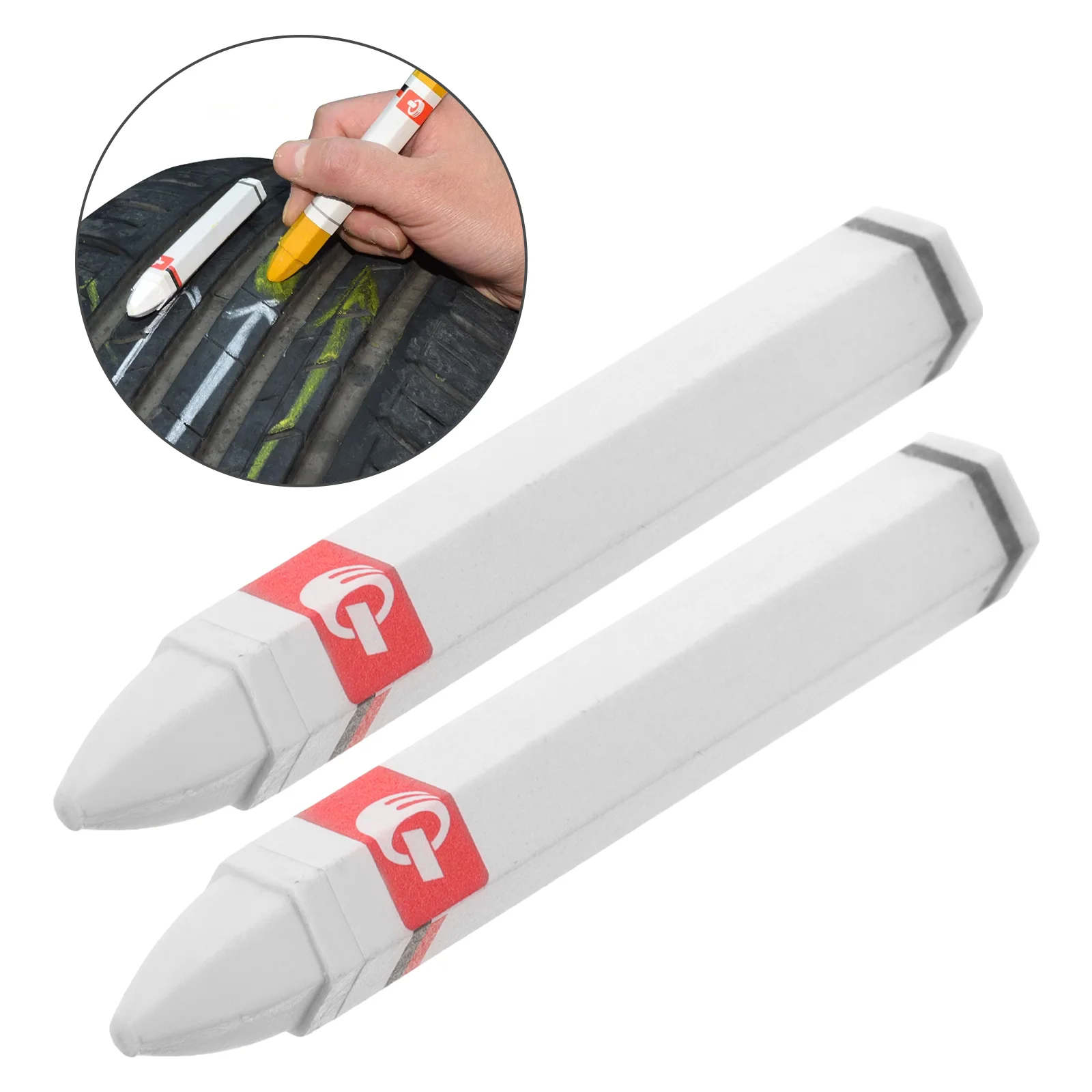 2 Pcs Marker Pen Marking Pens White Paint Wax Colored Chalk Black Tire Tool Remover Car Supplies