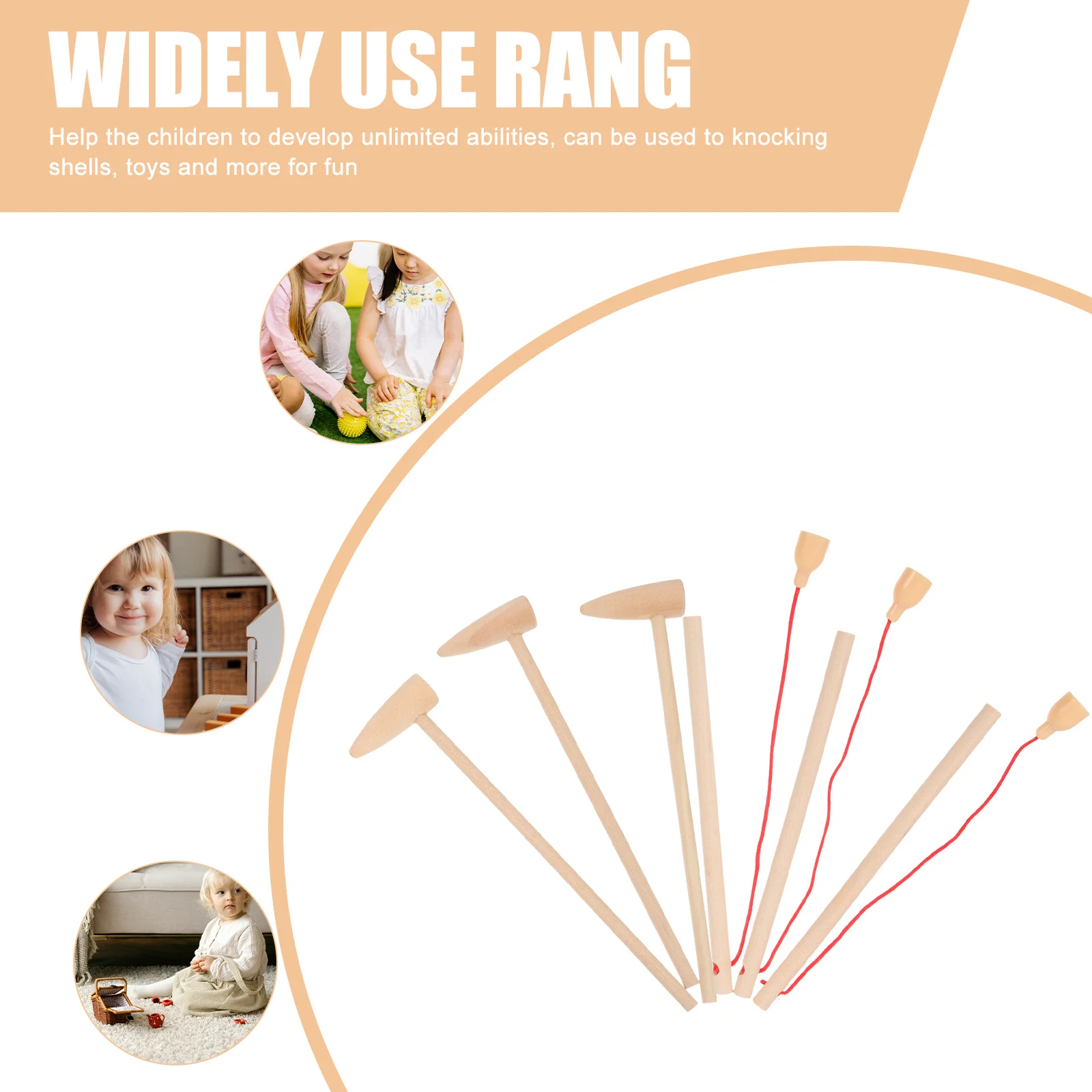 1 مجموعة 1 مجموعة من لعبة كومة خشبية للأطفال مطرقة مطرقة يطرق Playset طفل التعليمية تطوير المهارات الحركية لعبة اجتز #5