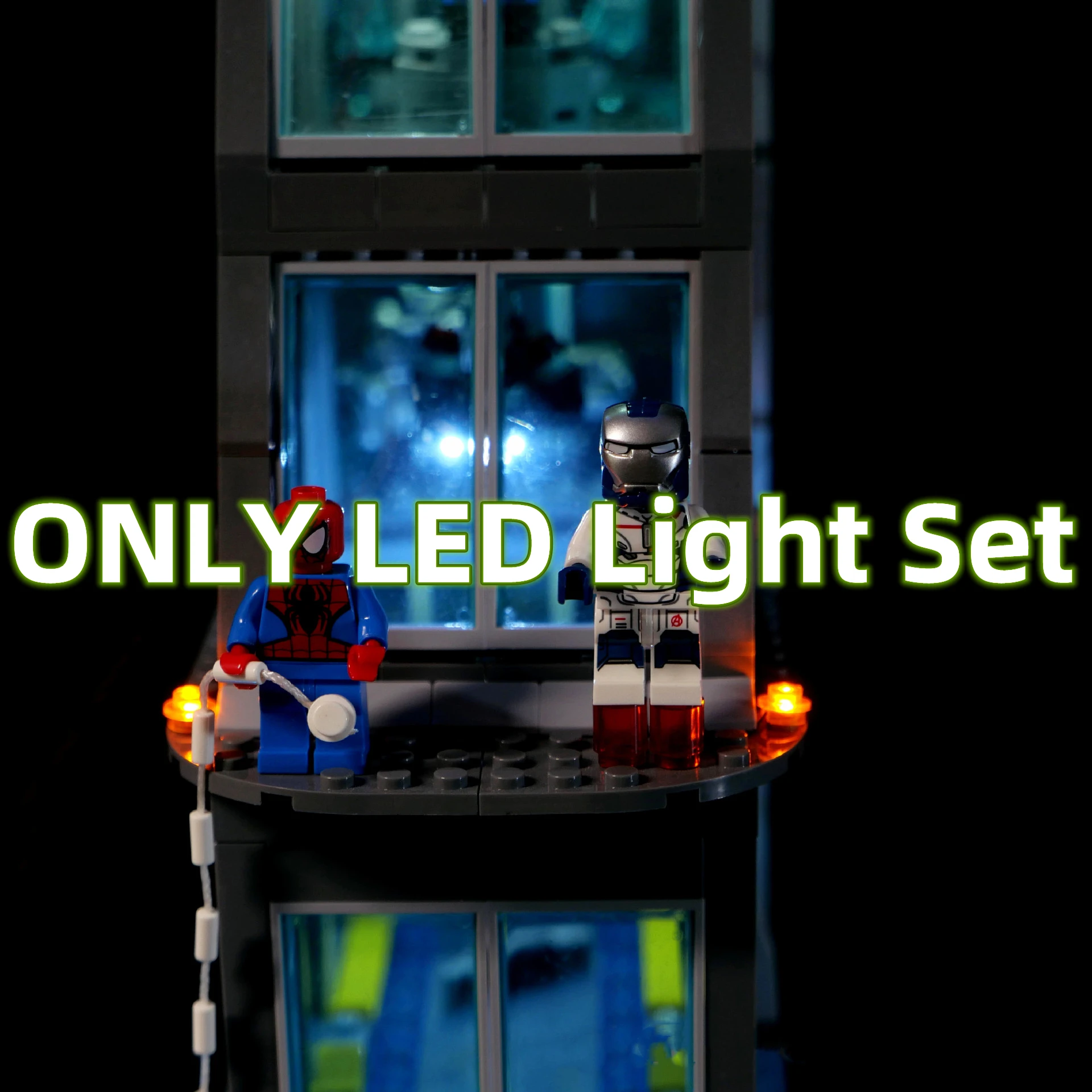 AvengersS Tower Battle Building Blocks Set, Luz LED, Acessório Bricks Brinquedos, Compatível com Lego 76166, Em Stock