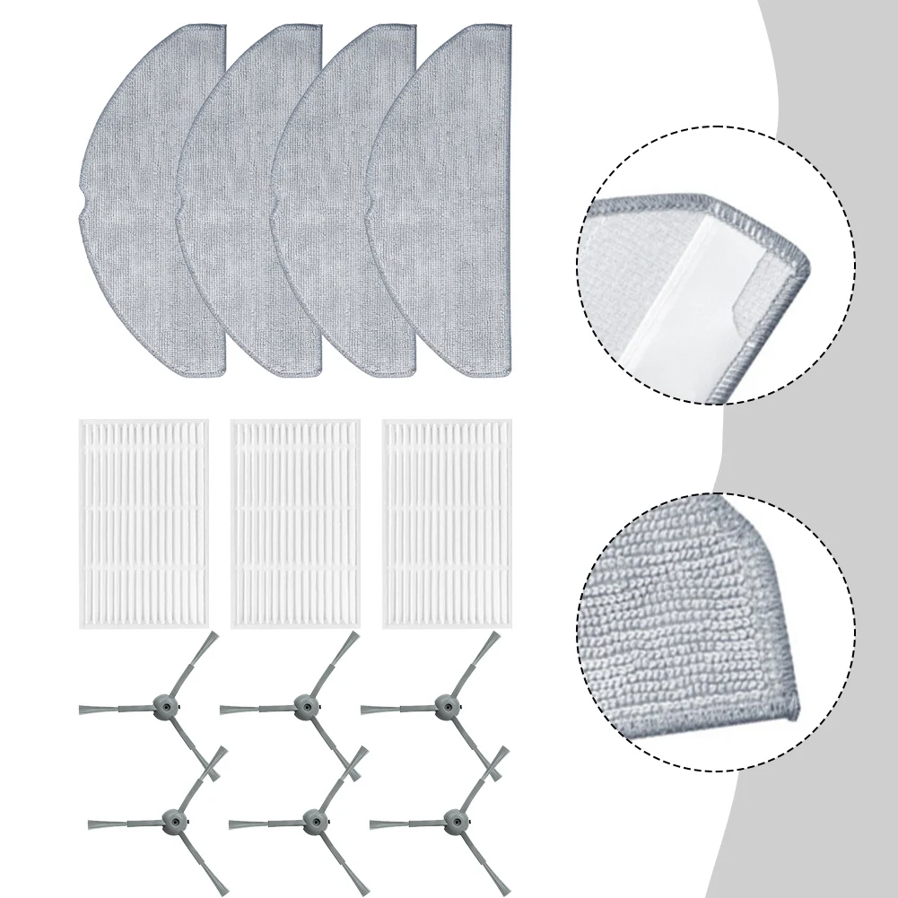Replacement Kit For Haier HSR Home For M3 Robot Vacuum, Includes Side Brushes, HEPA Filters And Mop Pads, Easy Install