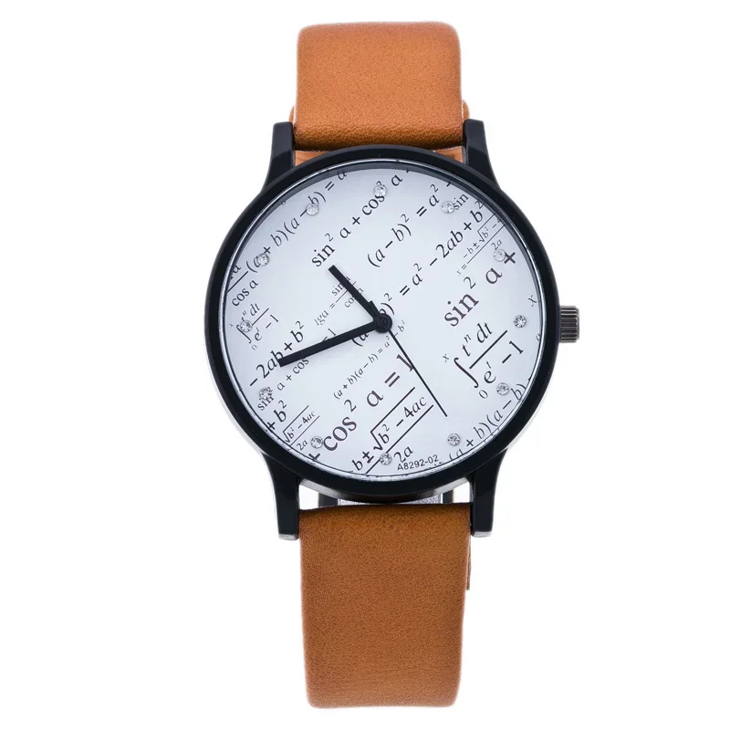 Simple Women Watch Math Formula Ladies Watch Dress Leather Band Quartz Watches Gifts for Students Reloj Mujer Montres Femmes