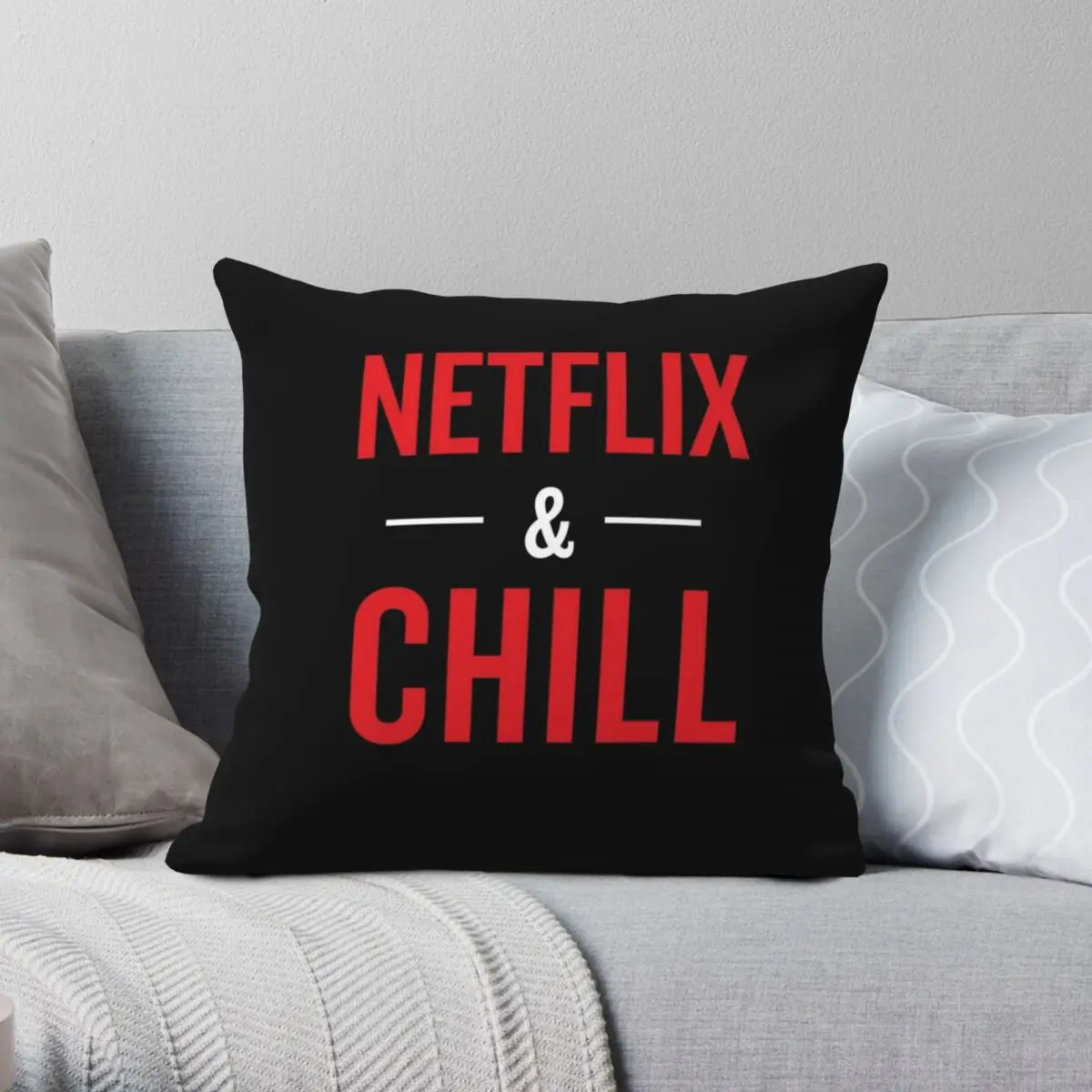 Netflix And Chill Sexy Code Pillowcase Polyester Linen Velvet Printed Zip Decor Room Cushion Case