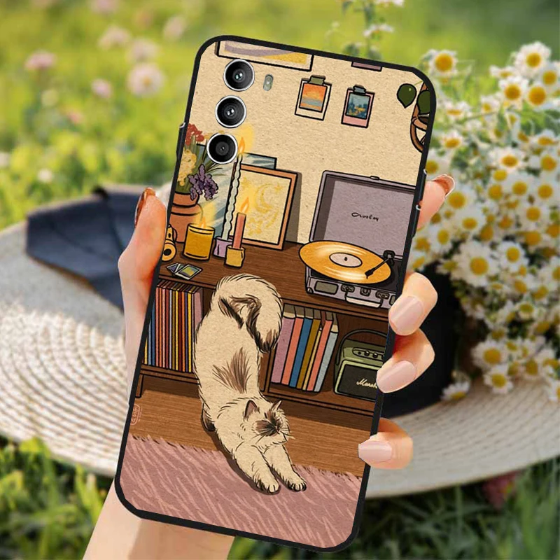 

Phone Case For Moto G85 G55 G05 G14 G75 G31 G50 G52 G60 G13 G32 G84 G54 G53 G72 G24 Power Fun Cat