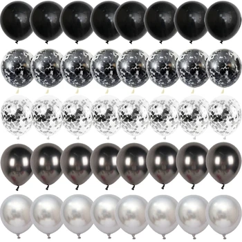 Black Confetti Party Balloons 1