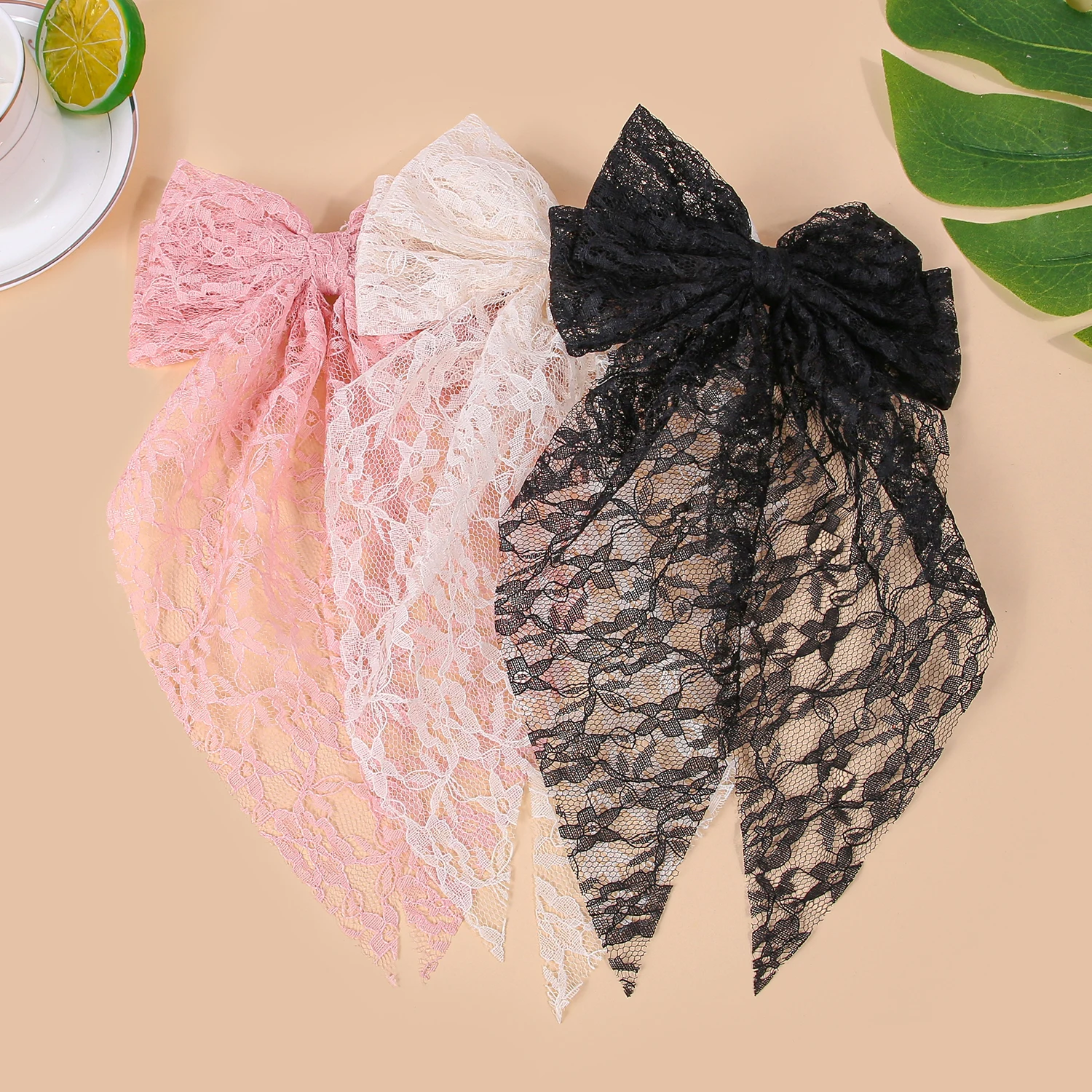 3 قطعة مقاطع الشعر الدانتيل النساء الحلو مقاطع الشعر الكبيرة للفتيات ذيل حصان حامل دبابيس الشعر المشابك إكسسوارات الشعر للفتيات #3