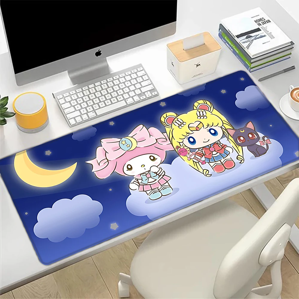 Cute S-Sailor Moons Mousepad HD Printing Computer Gamers Locking Edge Non-slip Mouse Pad XXL90x40cm Keyboard PC Desk Pad Funda