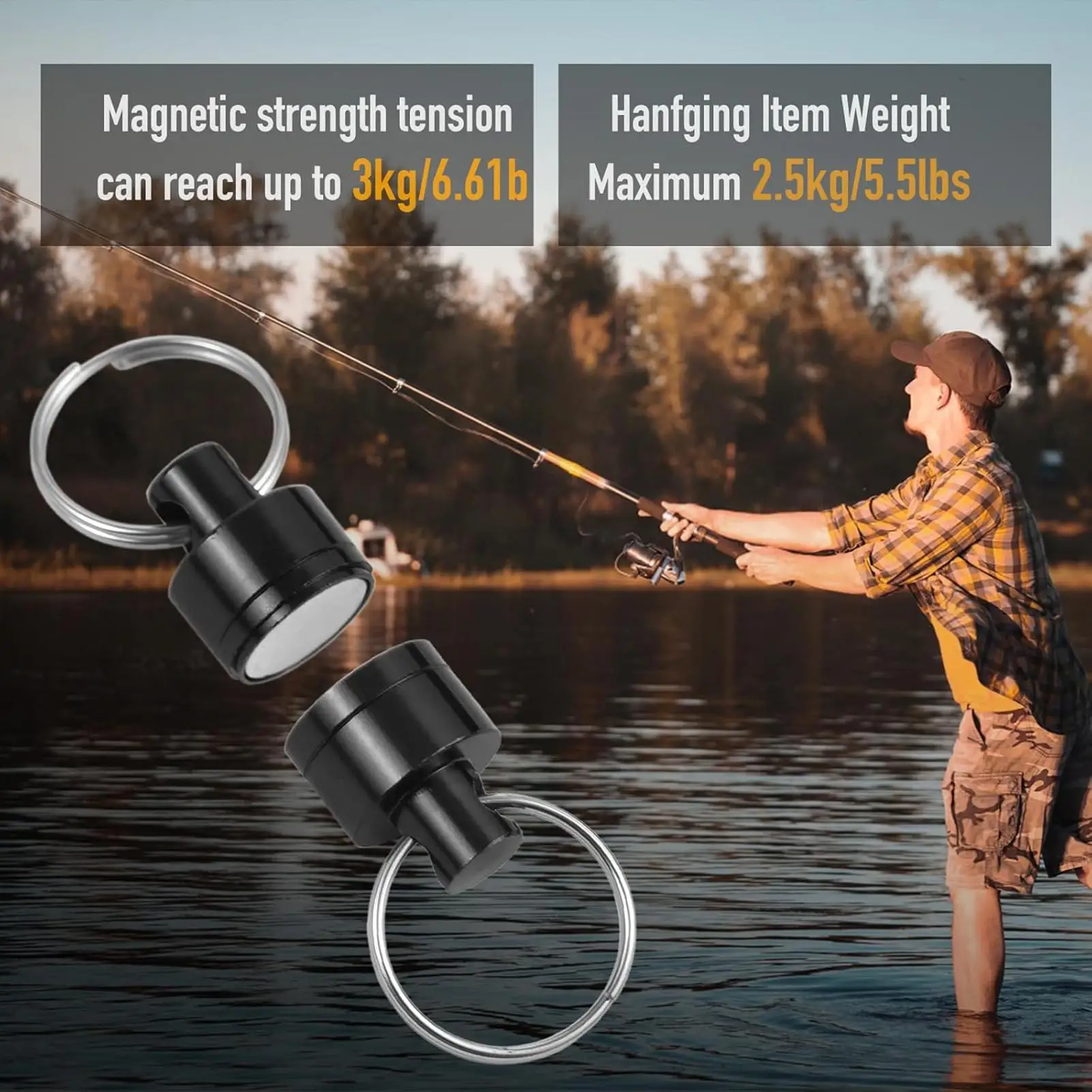 

Магнитная сетка для ловли нахлыстом, магнитный зажим, держатель, втягивающийся выдвижной ремешок, противоскользящий держатель, быстроразъемный карабин