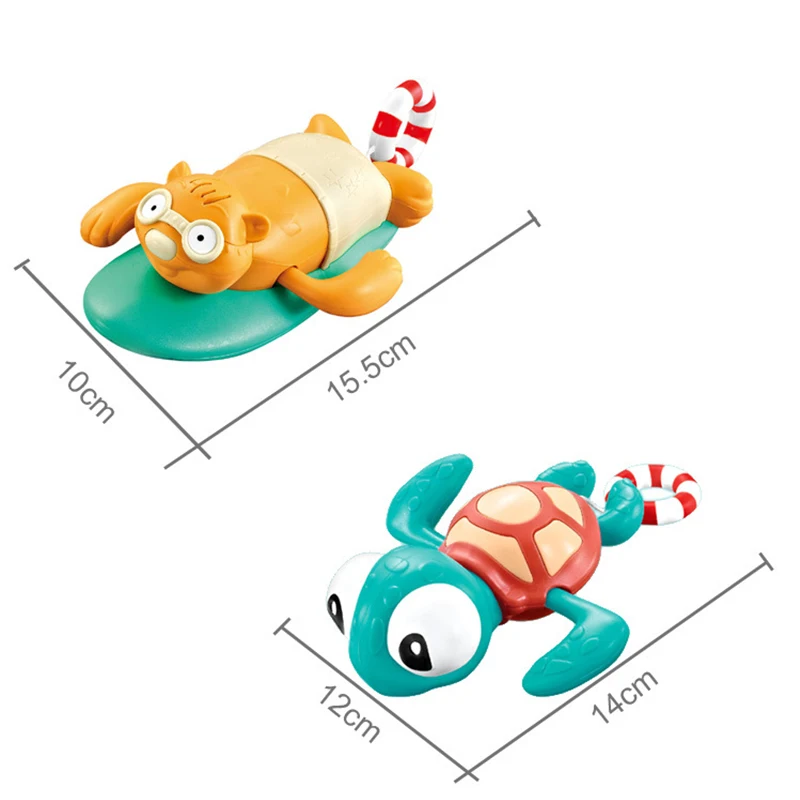 سحب سلسلة حمام الطفل لعبة سحب الذهاب السلاحف البحرية لطيف تصفح السباحة سمور Windup عقارب الساعة حوض الاستحمام لا حاجة بطارية للطفل