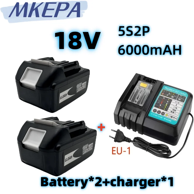 Voor Makita 18V 6000Mah Oplaadbare Elektrische Gereedschappen Batterij Met Led Li-Ion Vervanging Lxt Bl1860b Bl1860 Bl1850 + 2a Oplader