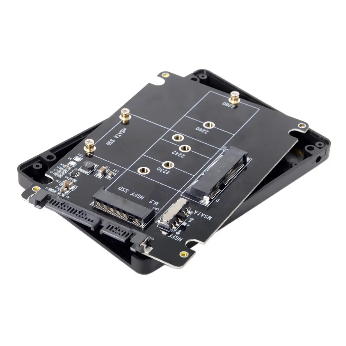 CY Xiwai  mSATA SSD & Combo M.2 NGFF B-key to SATA 3.0 Adapter Converter Case Enclosure with Switch image 4