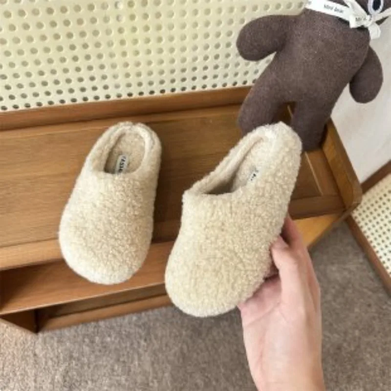 2025 الشتاء الأطفال حذاء مسطح عادية ومريحة للأطفال القطن المقطورات محايد دافئ كعب مسطح أحذية قطنية