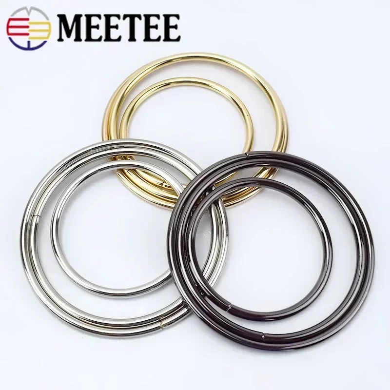 2Pcs Meetee O Ring Metal Bag Handle Buckles for Women Handbag Lock Decoration Clasp Handles Connect DIY Bags Part Accessories