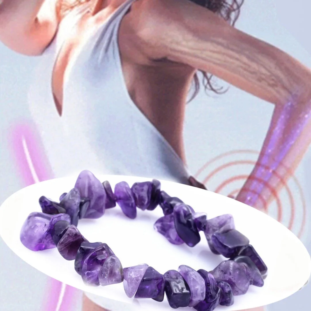 Amethyst Body-purify Slimming Bracelet Amethyst Bead Energy Bracelets for Women Used To Relieve Fatigue Lose Weight Jewelry