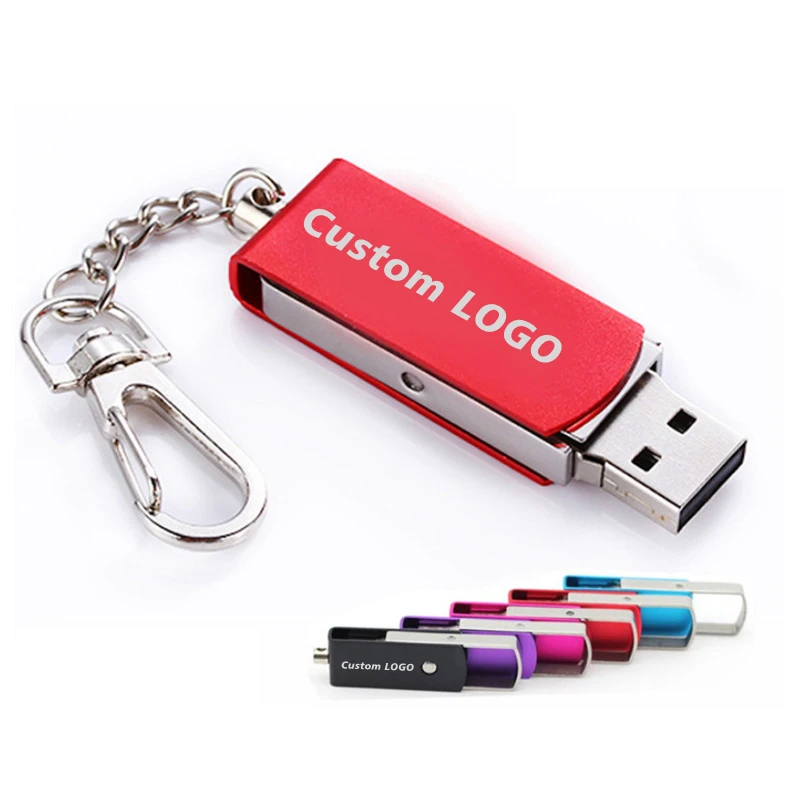 Free Custom Laser Engraving Color Mini Metal Clip USB2.0 Flash Drive 4GB 8GB 16GB 32GB 64GB 128GB