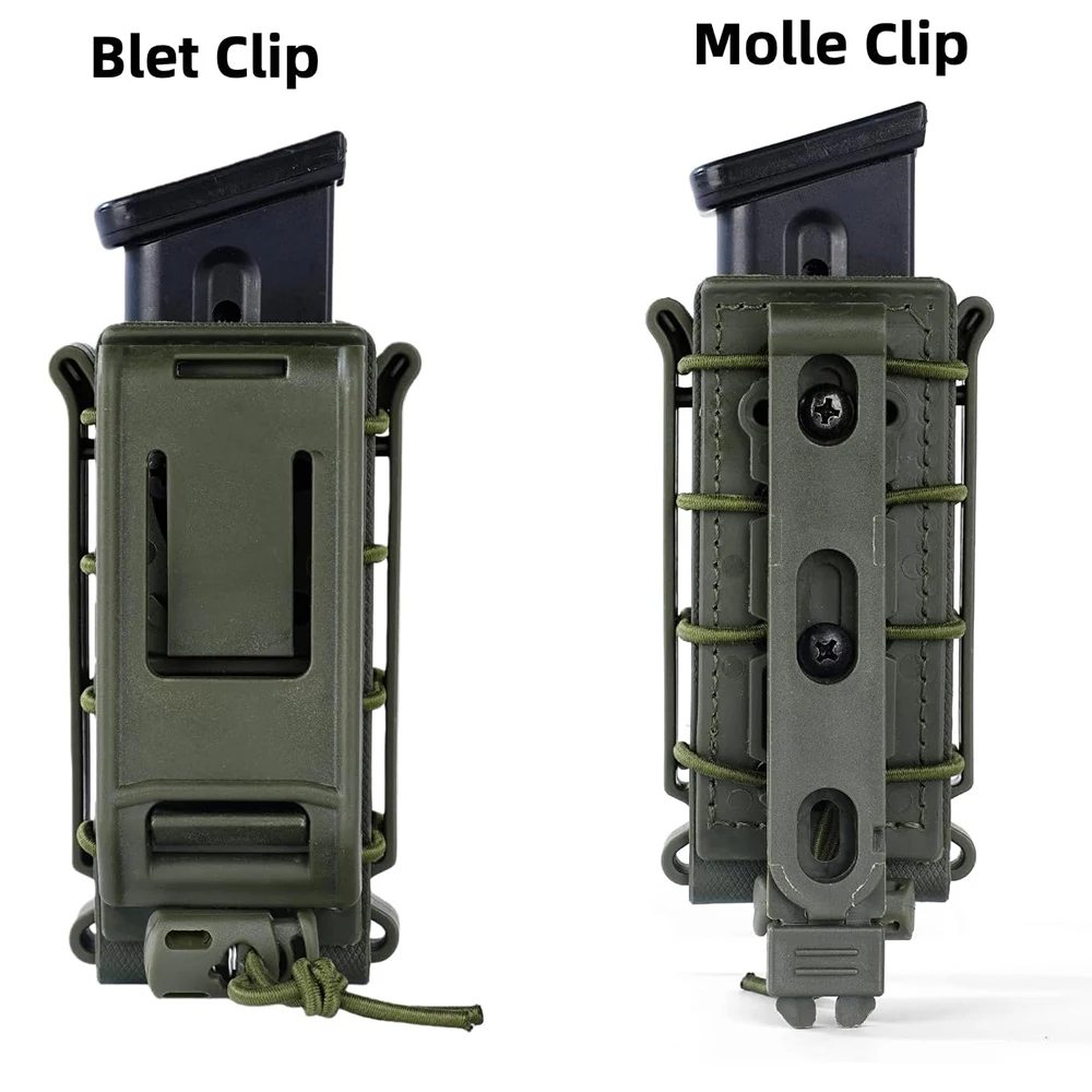 Magazine Pouches 9mm Magazine Holder with Molle Clip/Belt Clip Magazine Holder Quick Release for Tactical Belts view 4