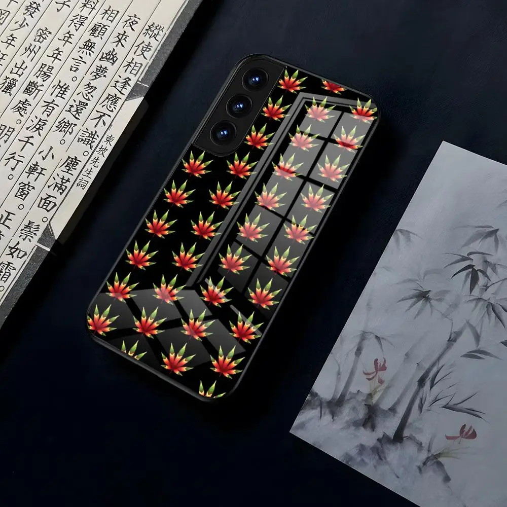 Weed Leaf Pot Kush 420 Smoke For OPPO A 55 54 One Plus 8T 92s A93s A94 95 8 9 7 Pro FindX3 X5PRO RENO4 RENO7 Reno4se 5F 6Z Glass