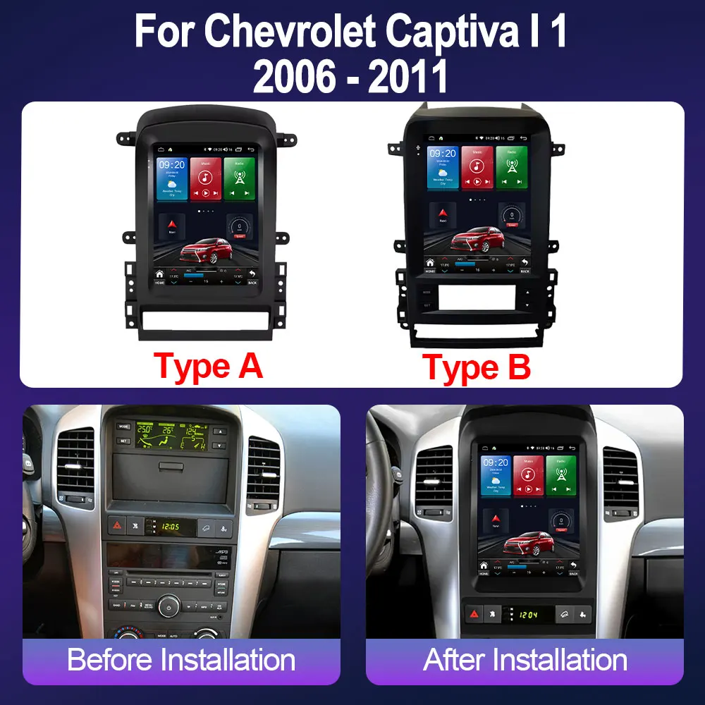 أندرويد 14 لسيارة شيفروليه كابتيفا 1 2006 - 2011 9.7 "7862S راديو السيارة طراز تسلا مشغل فيديو الوسائط المتعددة Carplay نظام تحديد المواقع نافي ستيريو