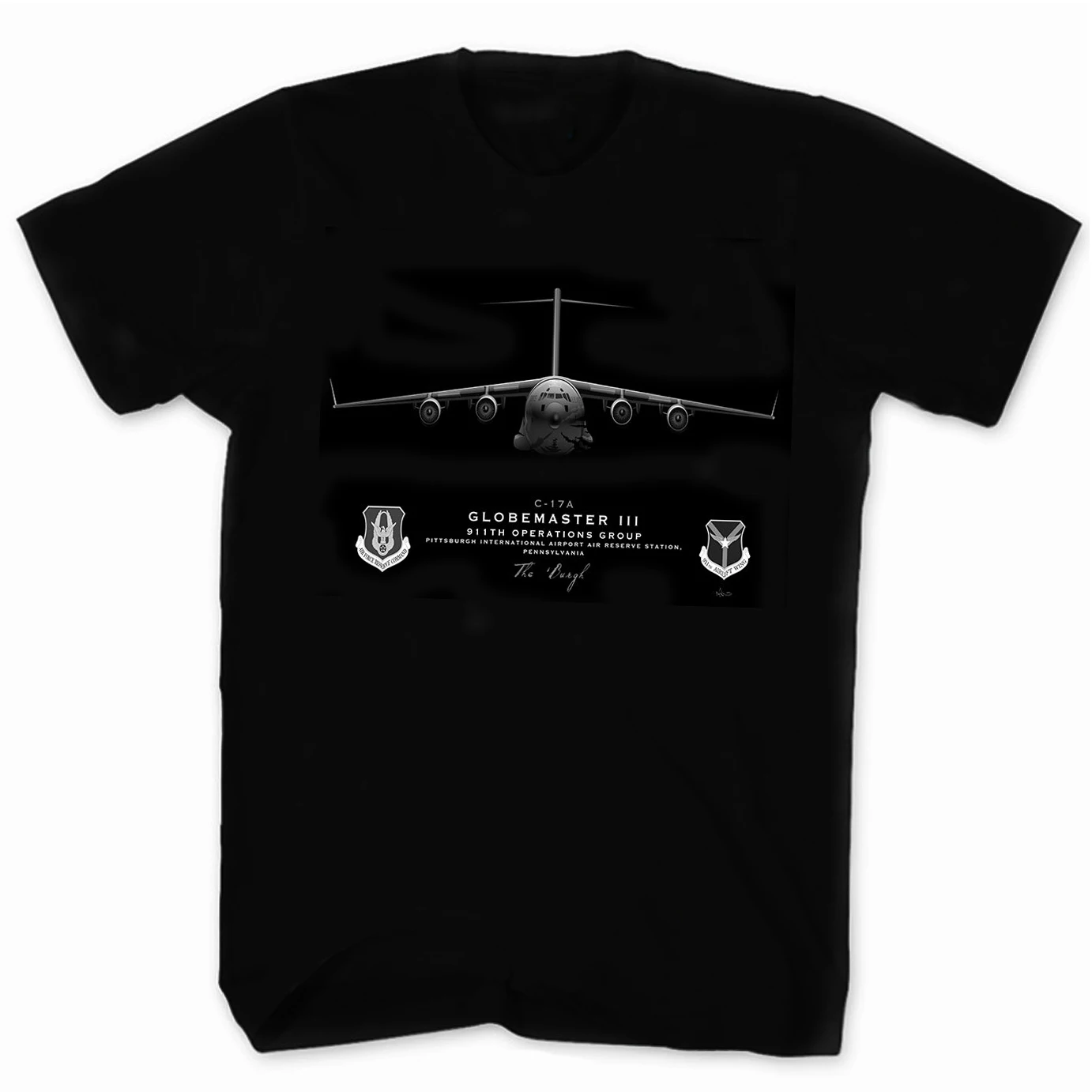 

911th Operations Group C-17A Globemaster III Strategic Transport Aircraft T Shirt. 100% Cotton O-Neck Casual T-shirts New S-3XL