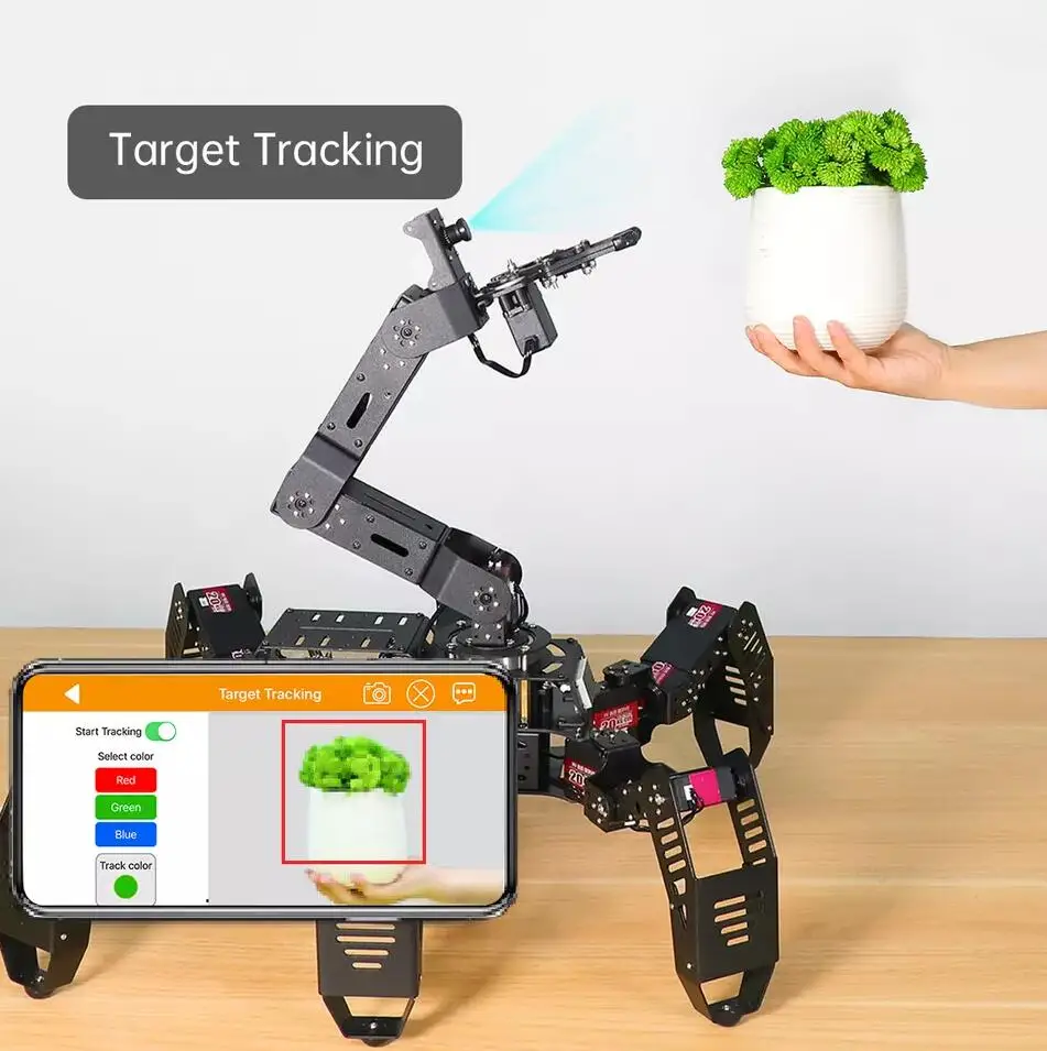 

Hiwonder SpiderPi Pro Hexapod Robot with AI Vision Robotic Arm Powered by Raspberry Pi 4B 4GB STEM Education Equipment