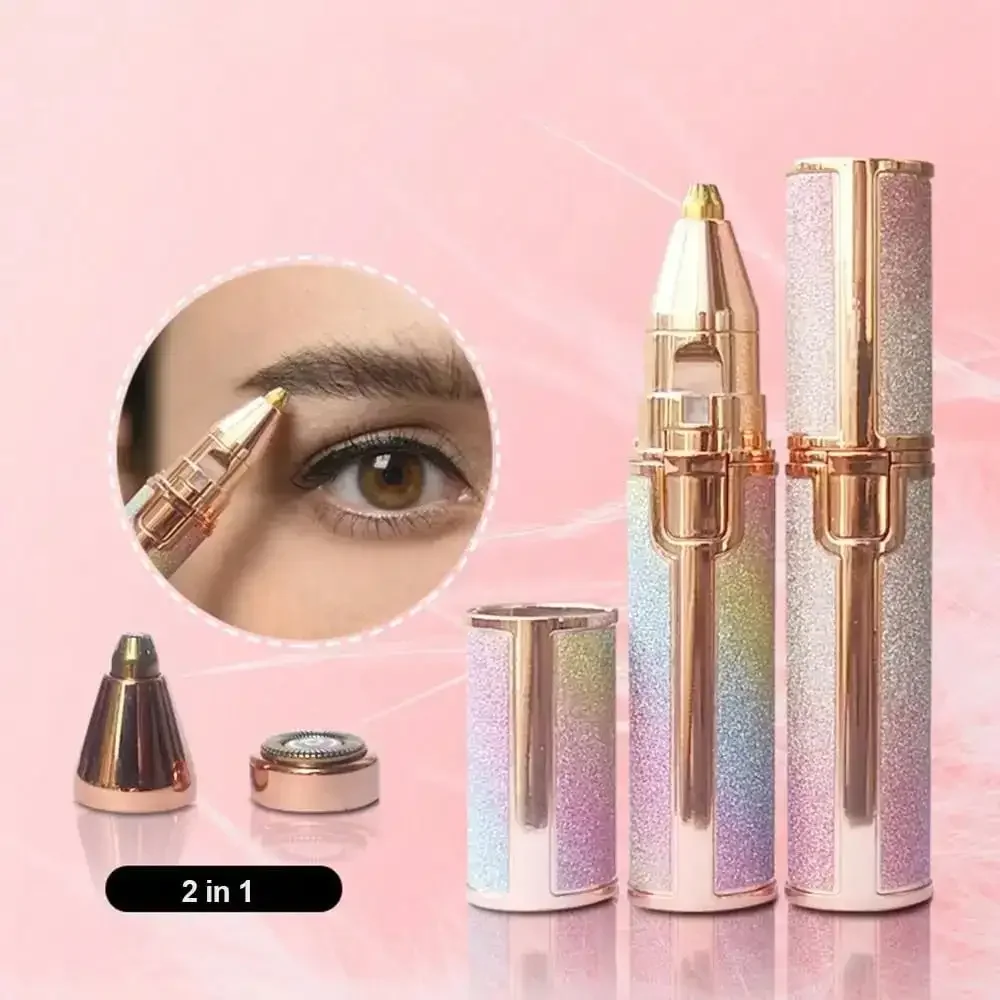 

Face Hair Remover LED Ligh Painless Hair Shaver Trimmer Blade Hair Removal 2 IN 1 Eyebrow Trimmer