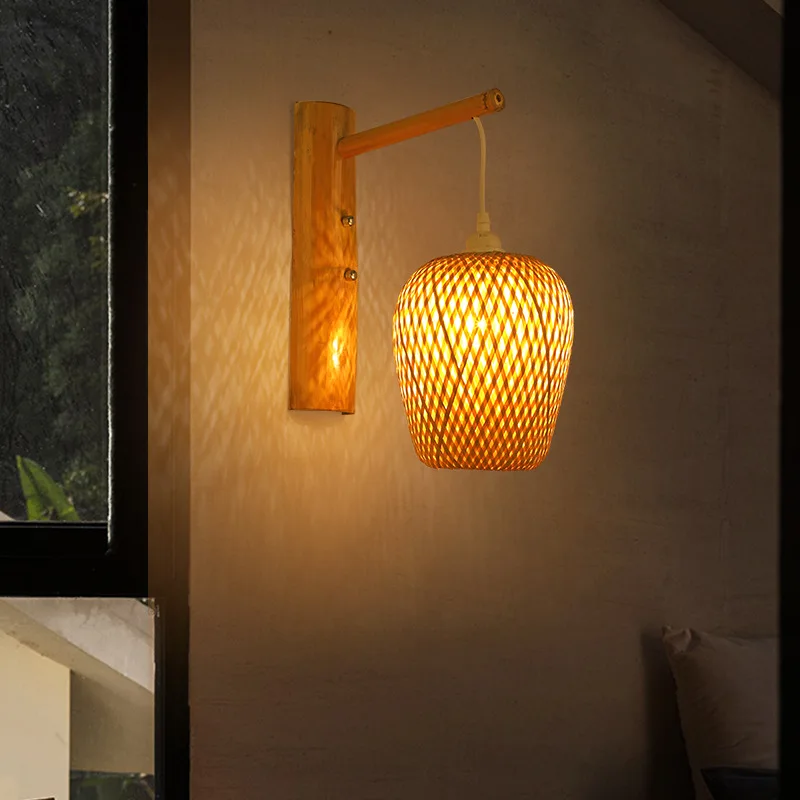 New Bamboo Wall Lamps, Chinese Bamboo Art Lamps,Japanese Style B&B, Tea Room, Restaurant, Hotel Corridor, Southeast Asian Lamps